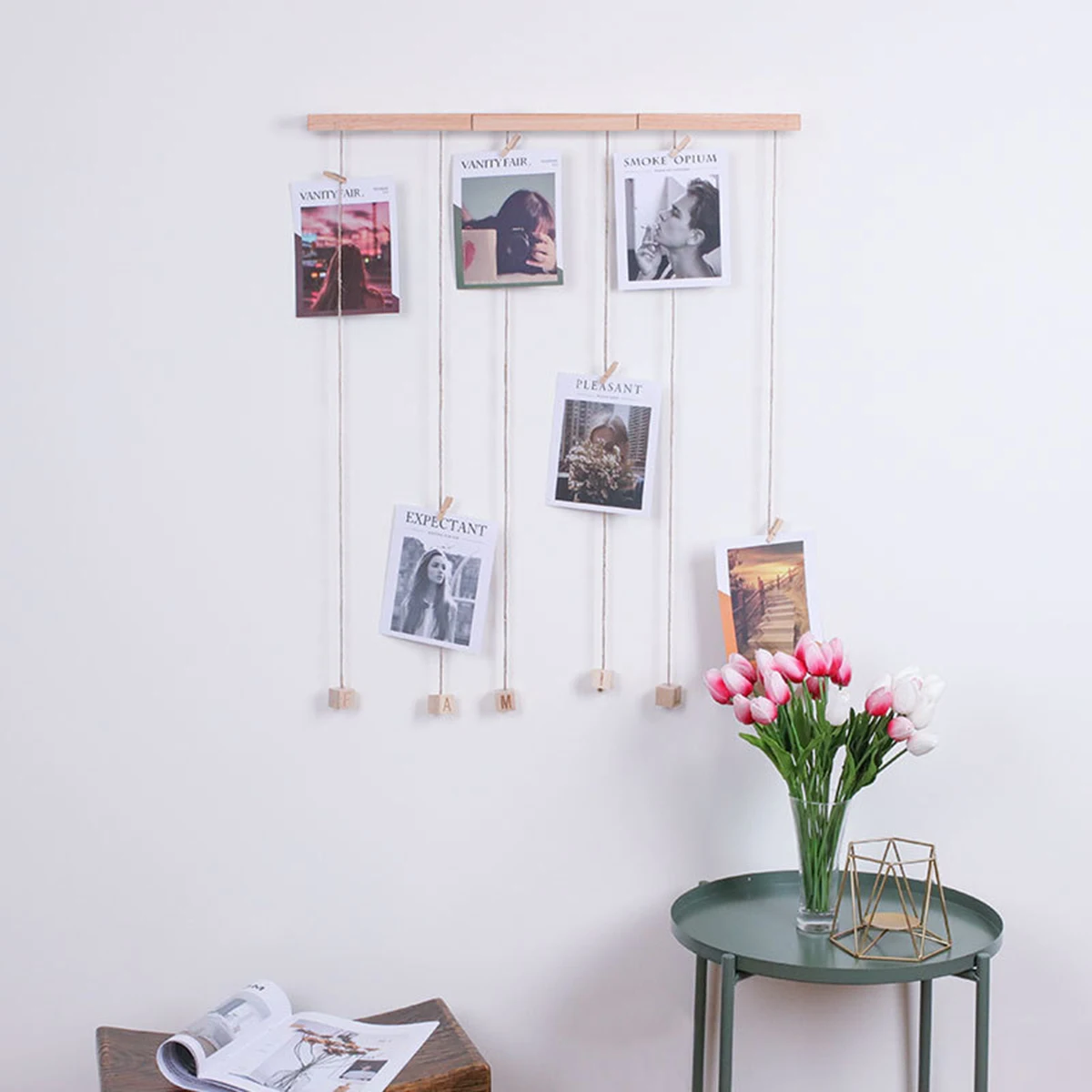 Новый DIY семейный Фото Дисплей Настенный Фоторамка Коллаж с 20 клипсами Декор для