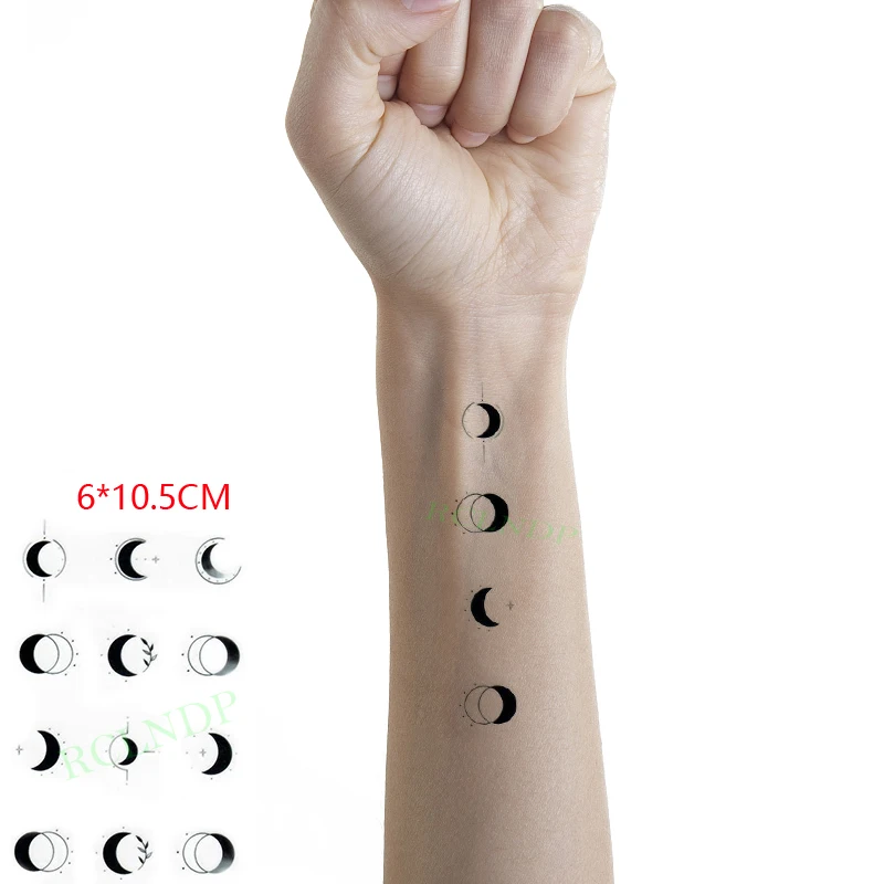 Waterproof Temporary Tattoo Sticker Moon Lunar Planet Body Art Flash Tattoo Fake Tattoo for Women Men