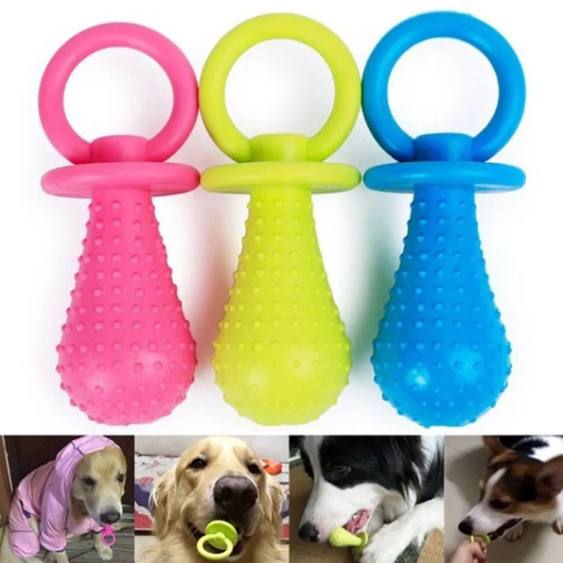 Pet Rubber Pacifier Dog Toy Interactive Soother Cat Puppy Elasticity Teeth Chew Toys Tooth Cleaning | Дом и сад