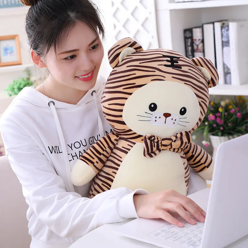 

40-50cm Free Shipping Popular Good Quality Lion Tiger Stuffed Simulation Doll Plush simulation Animal Kids Brinquedos