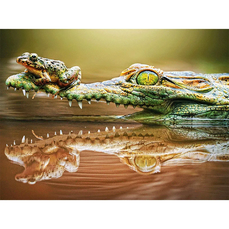 

Diamond Painting Kits, 5D DIY Full Diamond Embroidery, Round/Square Diamond Mosaic, Crocodile Frog Art Cross Stitch Stickers