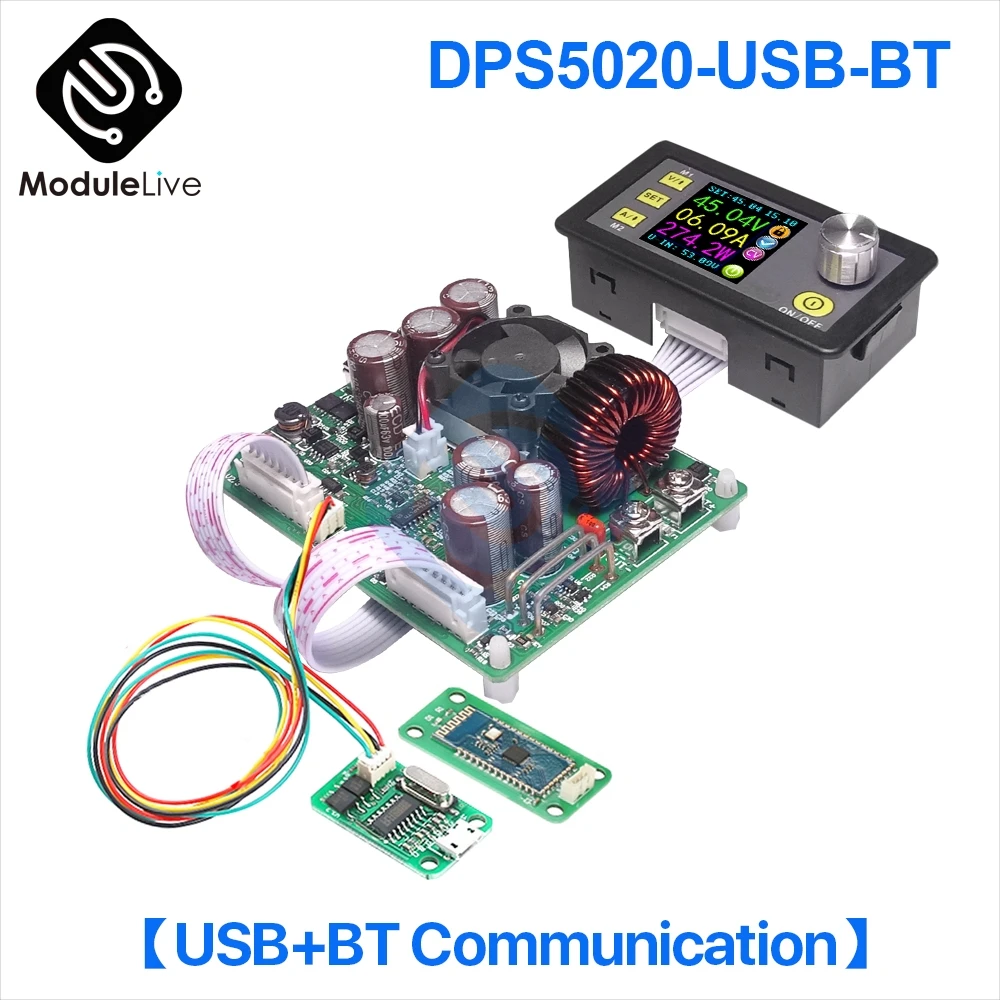 DPS5020 постоянного Напряжение ток DC-DC ЖК-дисплей вольтметр с алюминиевой крышкой 50В