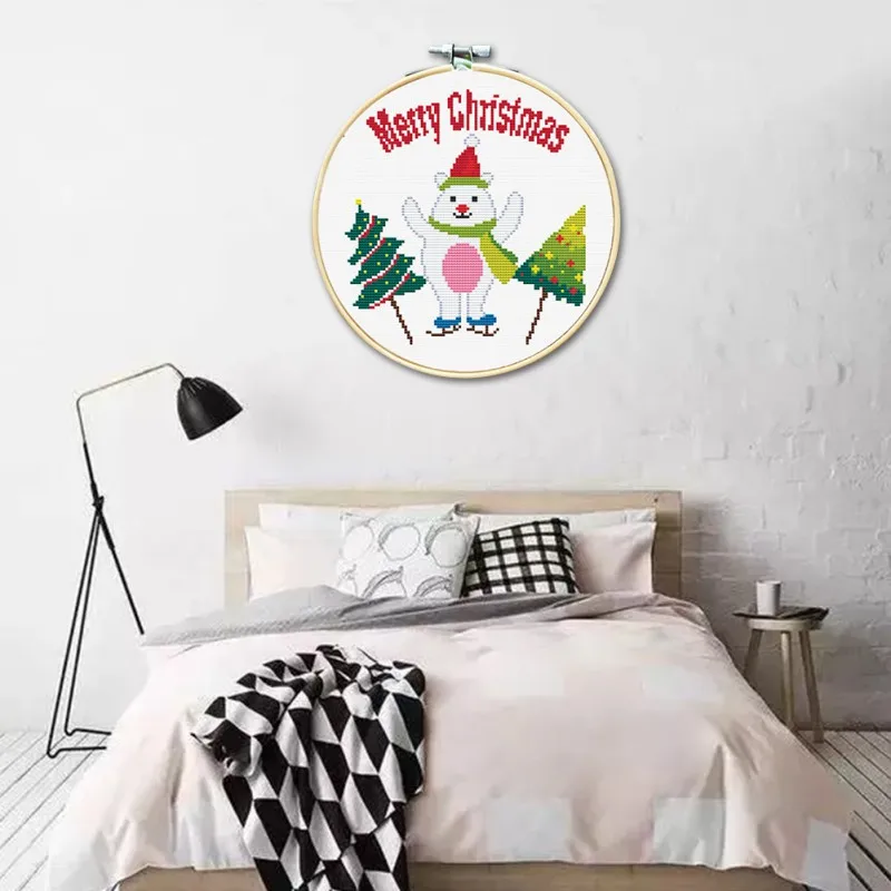 Рождественский Набор для вышивки сделай сам начальный набор с рождественским