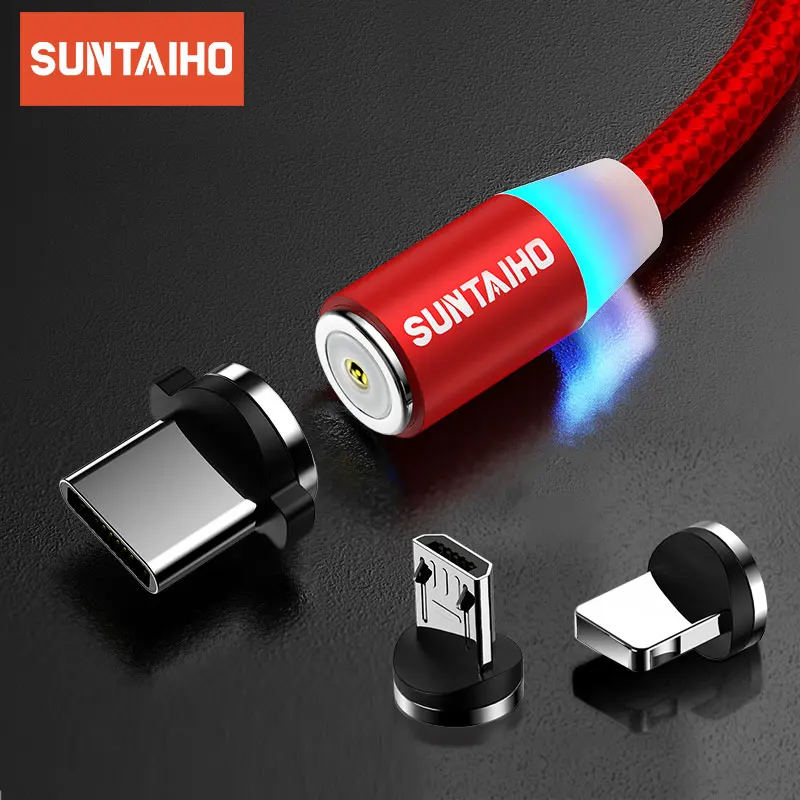 Магнитный зарядный кабель Suntaiho Micro USB для iPhone 11 Pro Samsung Xiaomi Быстрая зарядка Type C