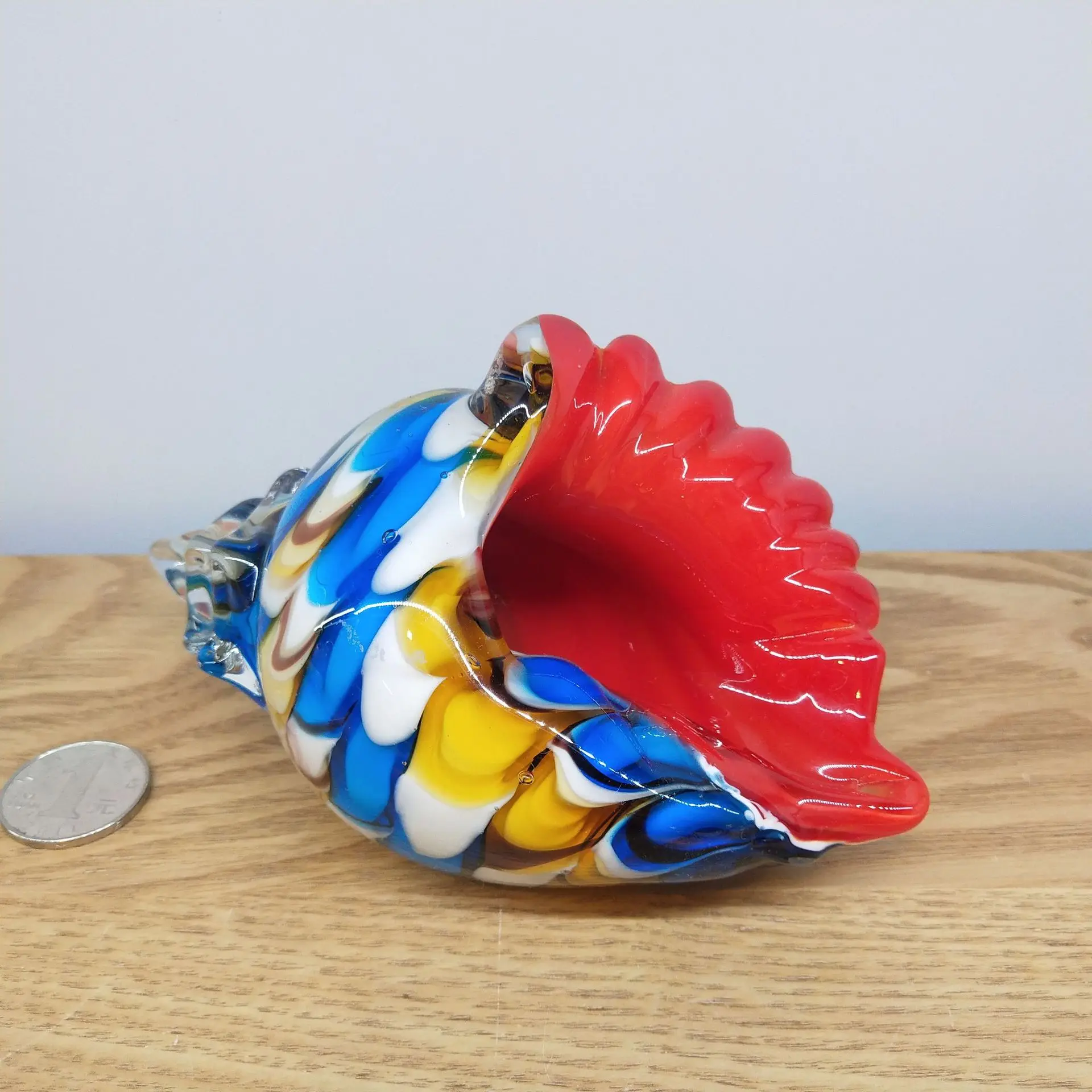 

CHRISTMAS GIFT HAND BLOWN GALSS SEASHELL CONCH FIGURINES SCULPTURE FISH TANK TABLE DECOR OCEAN MULTICOLOR NAUTICAL FIGURINES