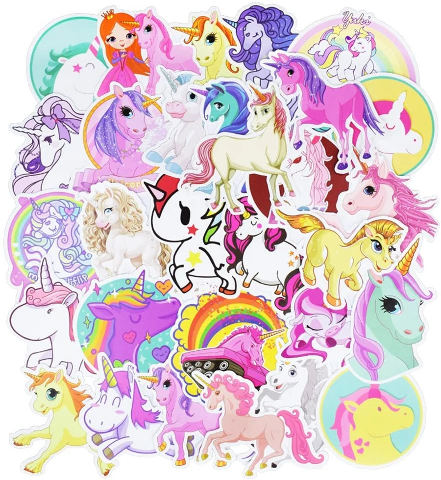 

30PCS Unicorn Stickers Cute Animal Children's Cartoon Stickers for DIY Travel Case Laptop Bicycle Fridge Car Decals for Mac book