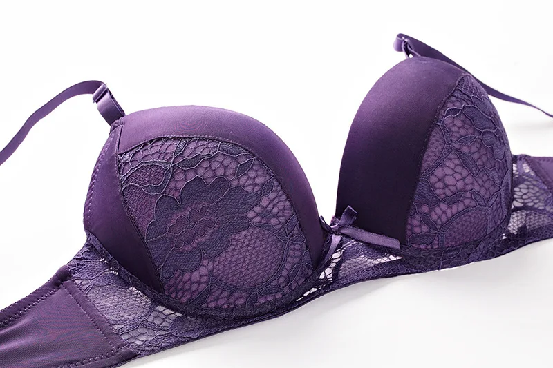 

2021 Sexy Lace Bra Women's Gathering Shaped European and American Bowknot Plus Size Bra Thin Cup Underwear Push Up
