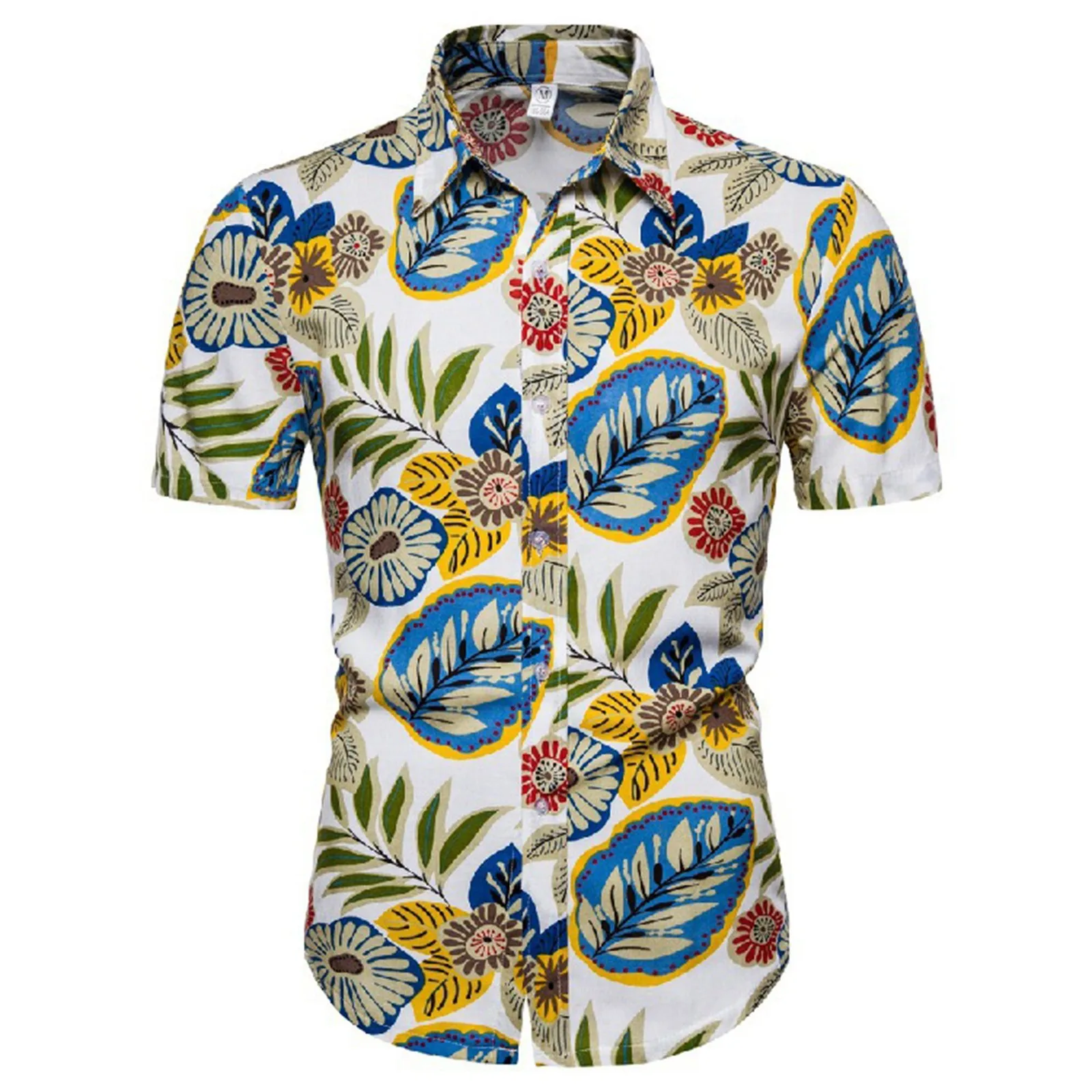 

Flowers T-Shirt Men's Summer Large Size Loose Quick-Drying Fashion Casual Print Beach Hawaiian Style Shorts Sleeve Shirt Clothes