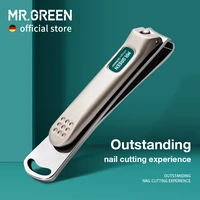 mr green nail clippers stainless steel curved blade clipper fingernail scissors cutter manicure tools trimmer with nail files