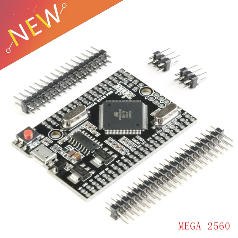 Микросхема с штыревыми разъемами Micro Usb MEGA 2560 PRO Embed CH340G/ATMEGA2560-16AU Chip совместимая