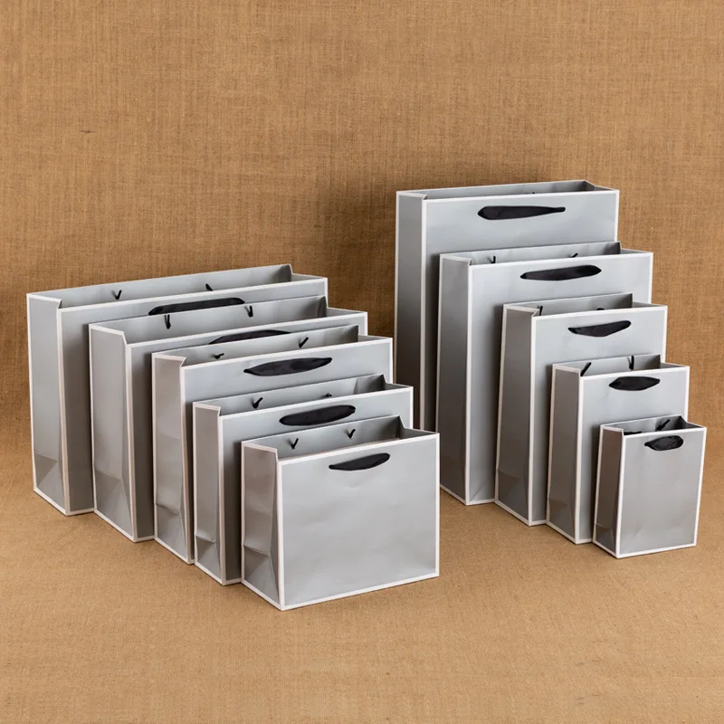 Тонкий серебристо-серый бумажный пакет сумка для подарков подарок на день