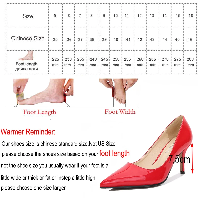 

Office daily Women pump 7.5cm high heels 35-45 large size brand ladies high heels pointed toe fashion high quality pumps