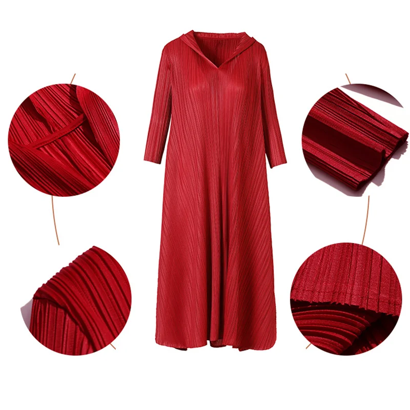 

Folds fashion high-end red plus size dress new women's dress 2021 young and noble and luxurious lady mother dress female