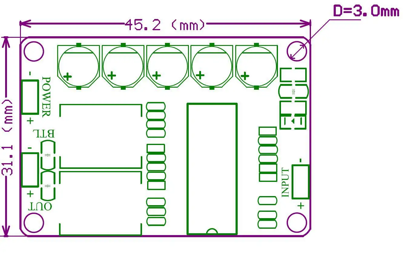 

1pcs Digital Power Amplifier Board Module 35w Mono High-power TDA8932 Low Consumption