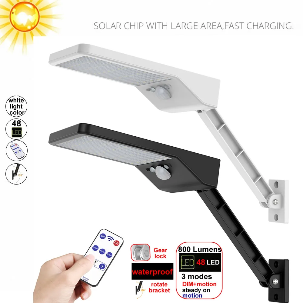 48LED Солнечная лампа с датчиком движения сада s ada Luz Solaire Wall La|Светодиодные