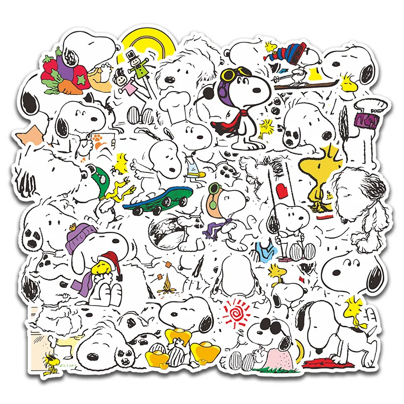 50 шт. Мультяшные наклейки Snoopy для ноутбука скейтборда стикеры багажа офиса