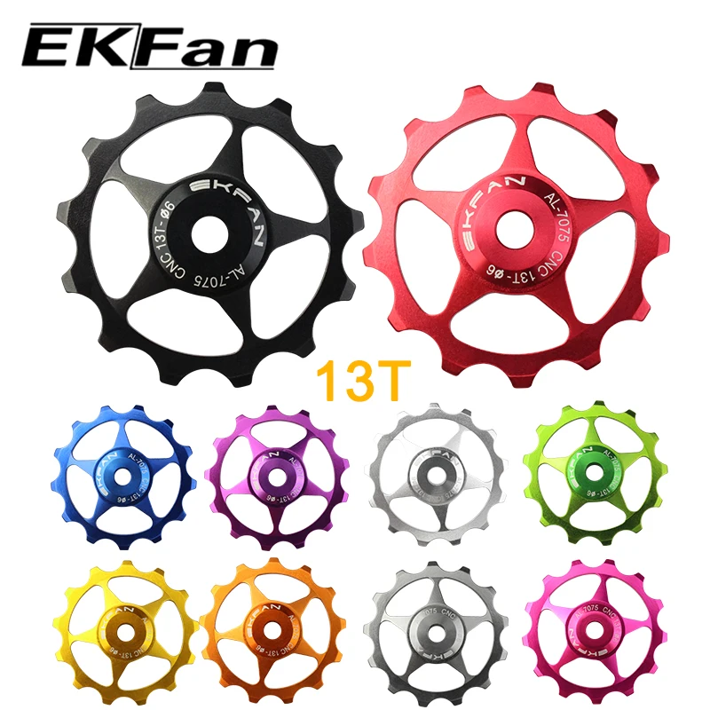 New EKFan 2pcs 10 Color  MTB Mountain Road Bikes Bicycles 11T 13T Rear Derailleur Pulley Roller Idler Bearing Jockey Wheel Parts