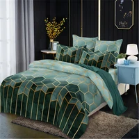 nordic geometric plaid gilt duvet cover set 240x220 king size bedding sets pillowcase double queen quilt covers no bed linens