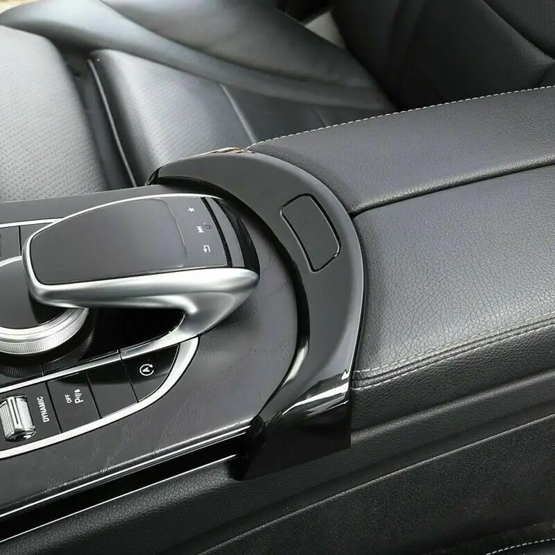 

2 Pieces Armrest Box Button Accessories Frame Carbon Fiber Black Useful Durable