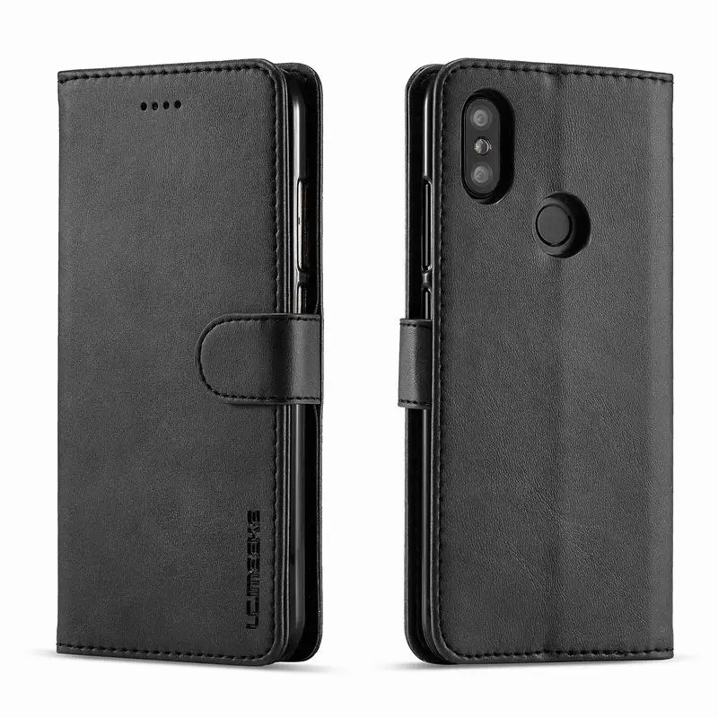 Роскошный чехол для Xiaomi Mi A2 Lite откидной кожаный бумажник Магнитный Redmi 6X сумки