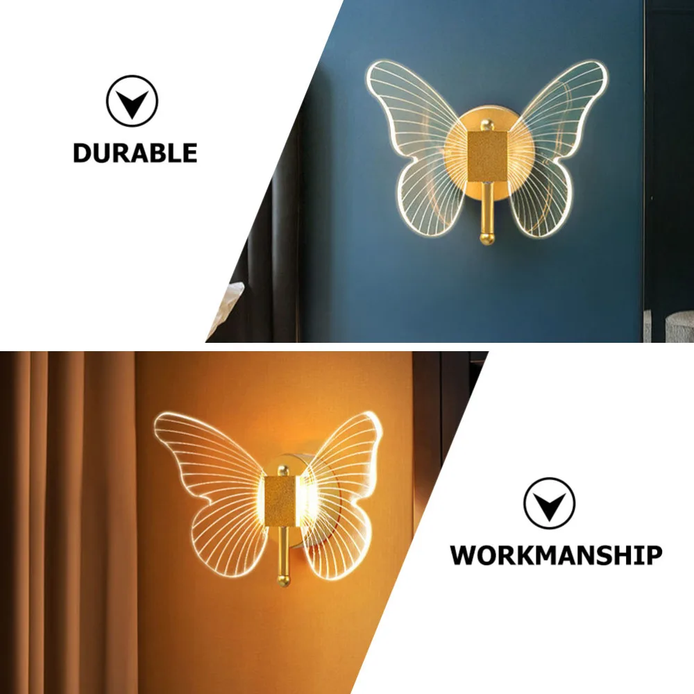 

1Pc Romantic Wall Lamp Decor Household Bedside Light Wedding Wall Light (White)