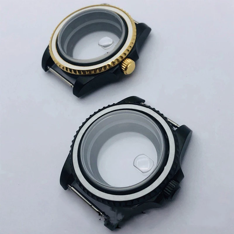 

For NH35 36 ETA2836 Miyota8215 Movement Watch Case Black PVD Coating Automatic Mechanical For 40MM Diameter Dial Watch Case