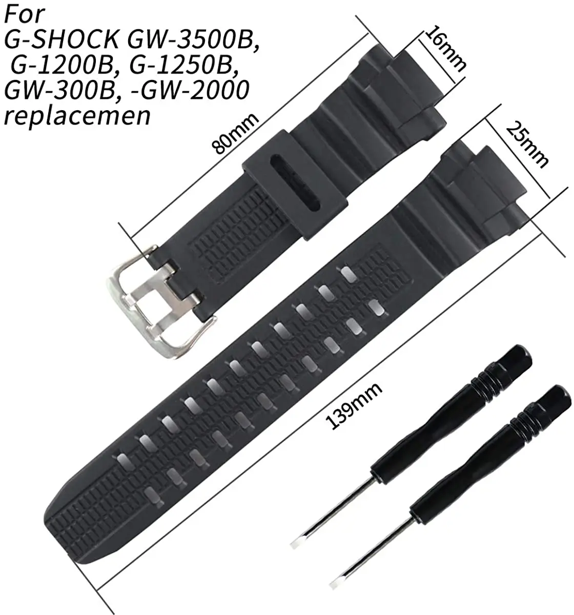 Rubber strap men's pin buckle for Casio G-Shock GW-3500B GW-3000B GW-2000 G-1200B G-1250B silicone strap accessory wristband