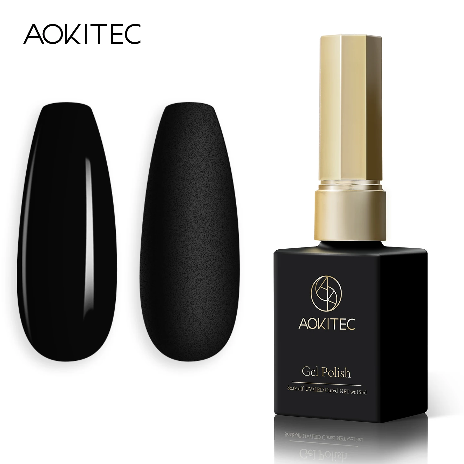 

Aokitec Gel Nail Polish Soak Off UV LED Gel Nail Polish-Black 15ml