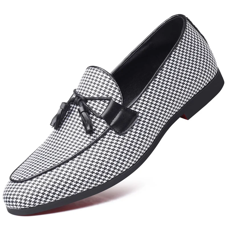 

2020 New Men Fashion Canvas Business Shoes Doug Leather Pointed Toe Classic Wedding Slip-On Penny Casual Flat ShoesZH100237
