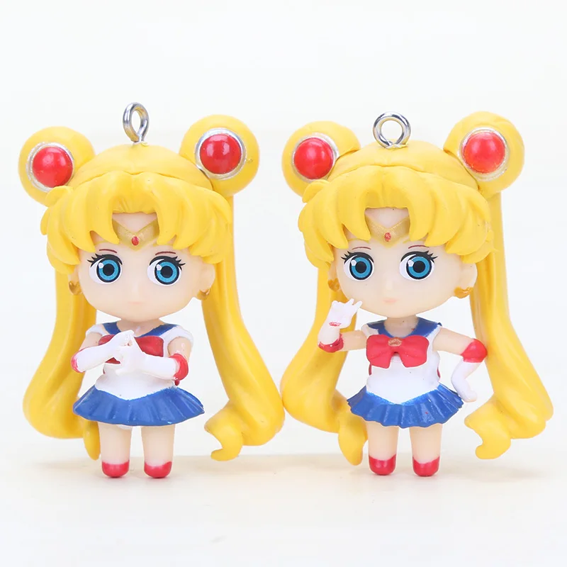 6 шт./компл. брелок с фигурками Сейлор Мун Винус Юпитер Марс Меркурий подвеска ПВХ