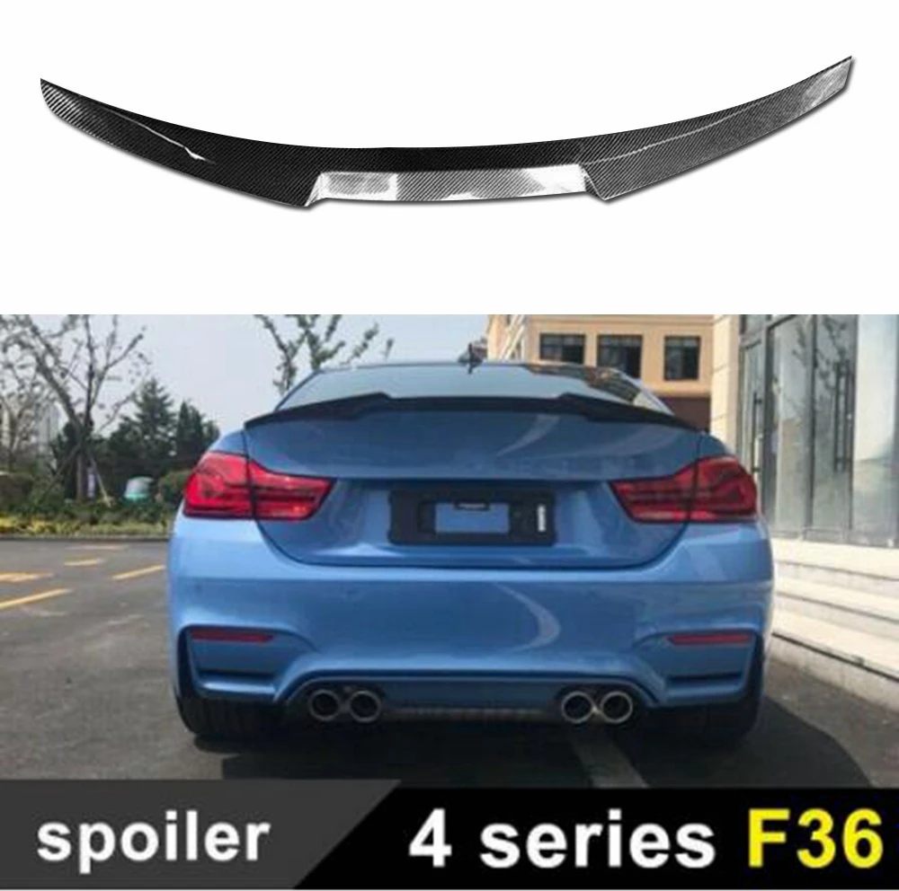 M4 Стиль углеродного волокна задний спойлер багажник крыло для BMW 4 серии F36 двери
