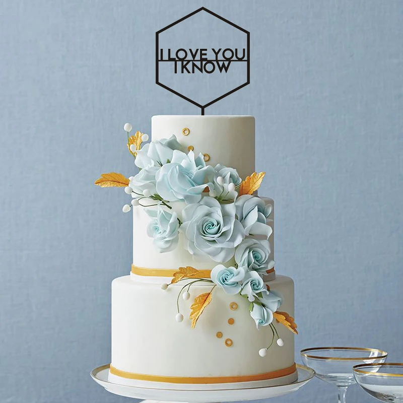 Шестигранный Топпер для торта геометрическое украшение свадебного лазерная