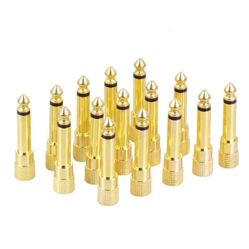 

100pcs/pcs 2 Poles 6.35mm Mono Male Plug to 3.5mm Female Jack Adapter Gold Plated Jack 3.5mm to 6.35mm Plug Adapter Connector