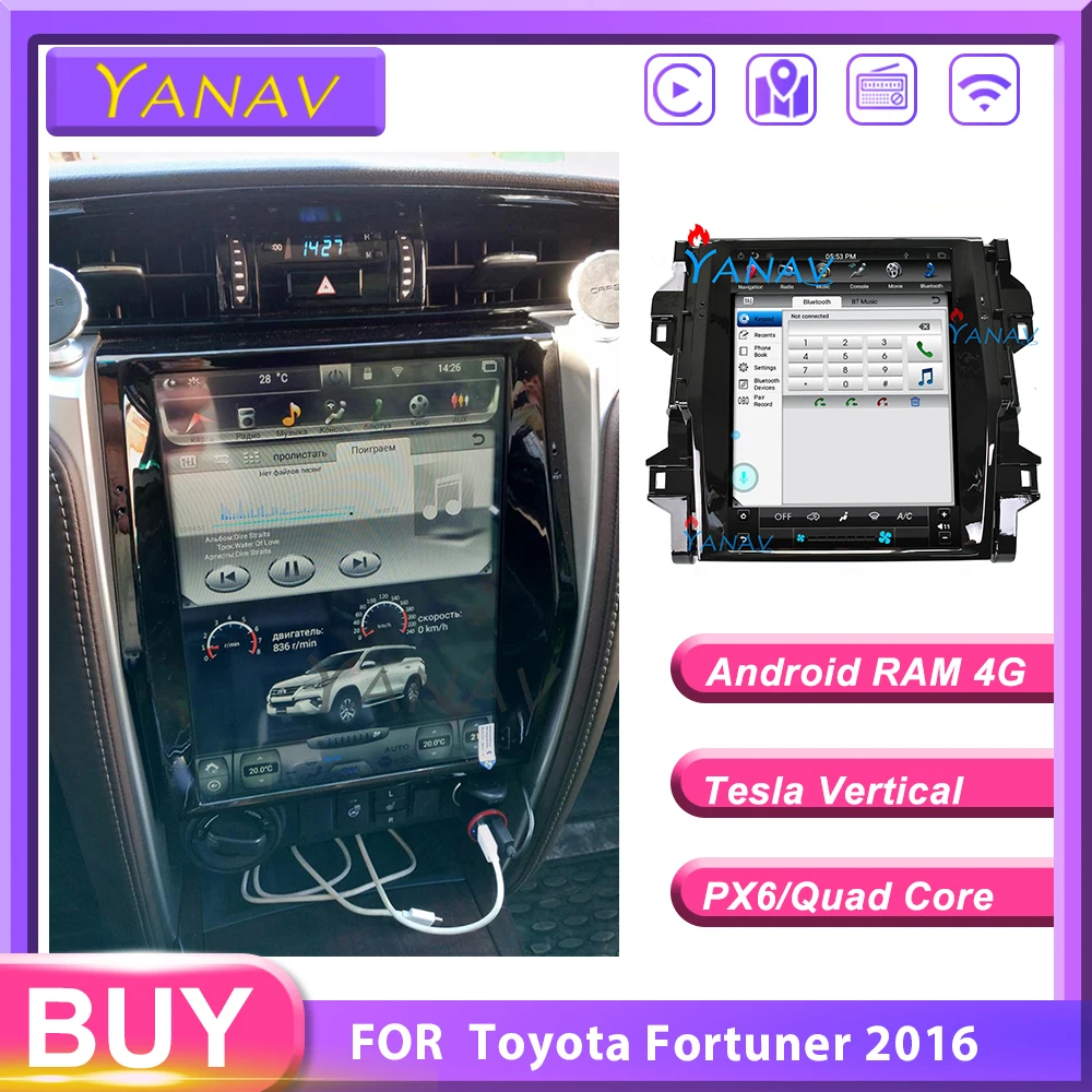 

car radio multimedia system player FOR-Toyota Fortuner 2016 car stereo GPS navigation android vertical screen car video player