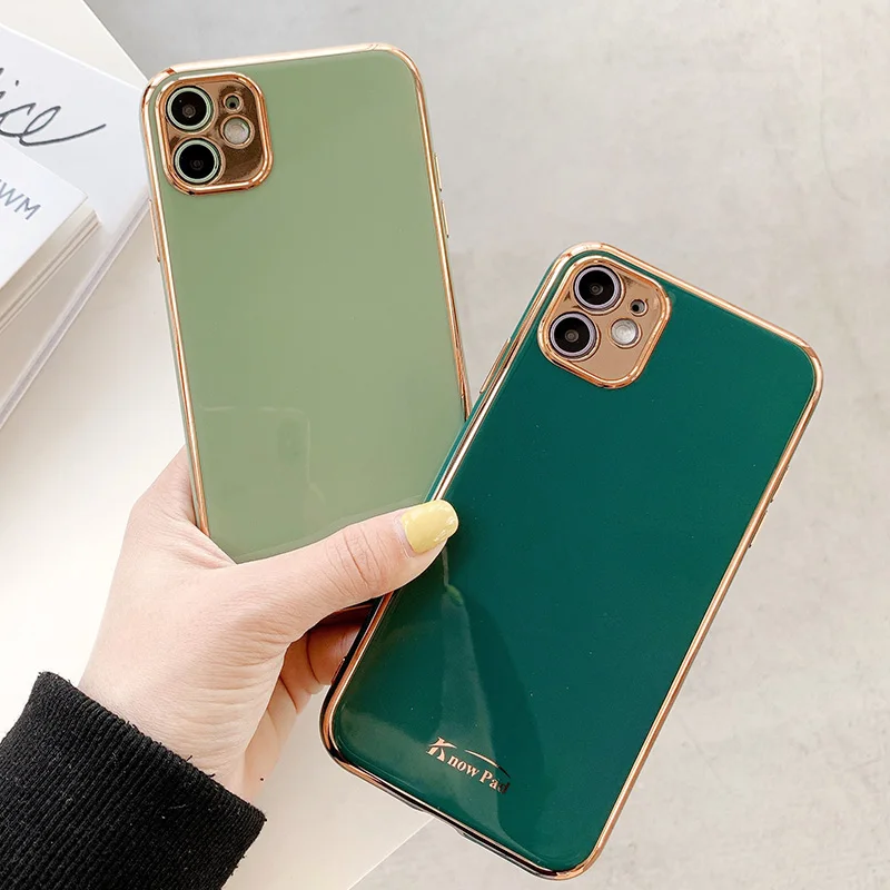 6D чехол для телефона с покрытием iPhone 11 Pro Max X XR XS чехлы золотыми краями защитная