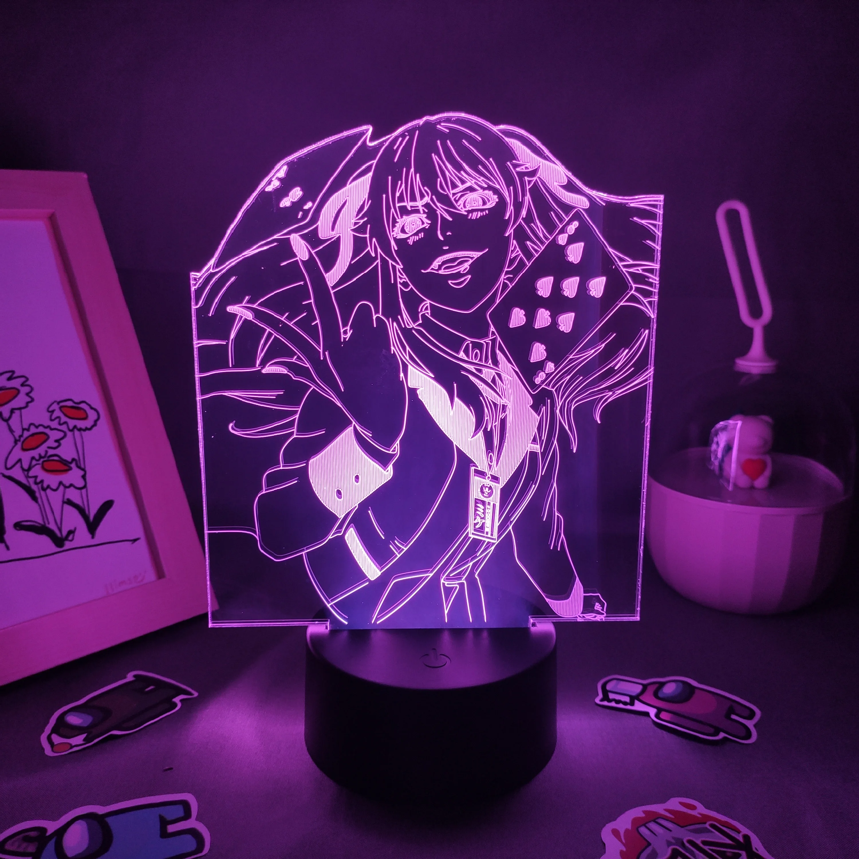 

Манга Kakegurui Аниме Фигурка джабами Yumeko 3D светодиодный RGB неоновый ночник крутой подарок Лавовая Лампа для спальни прикроватный стол настольн...