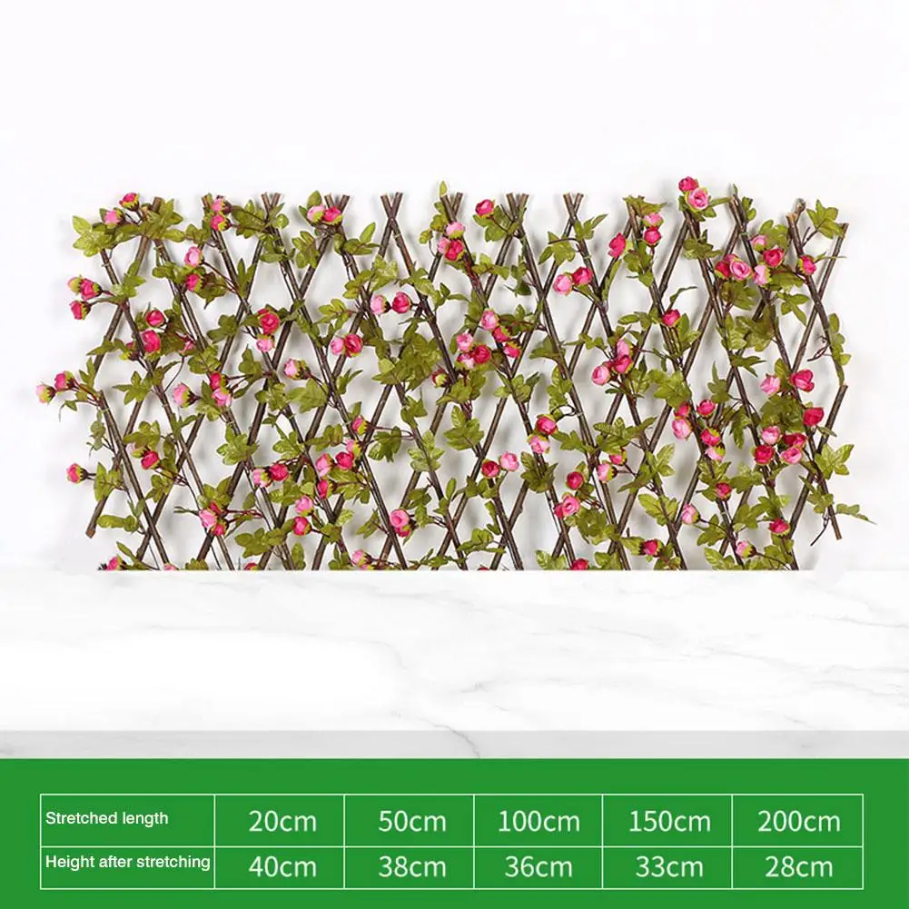 

Artificial Wooden Multi-color Telescopic Fence Garden Decoration With Flower Leaf Guardrail Privacy Net Grille Privacy
