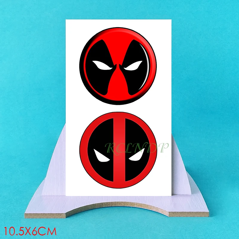 Водонепроницаемая Временная тату наклейка Дэдпул Маска Лодыжка ручная флэш