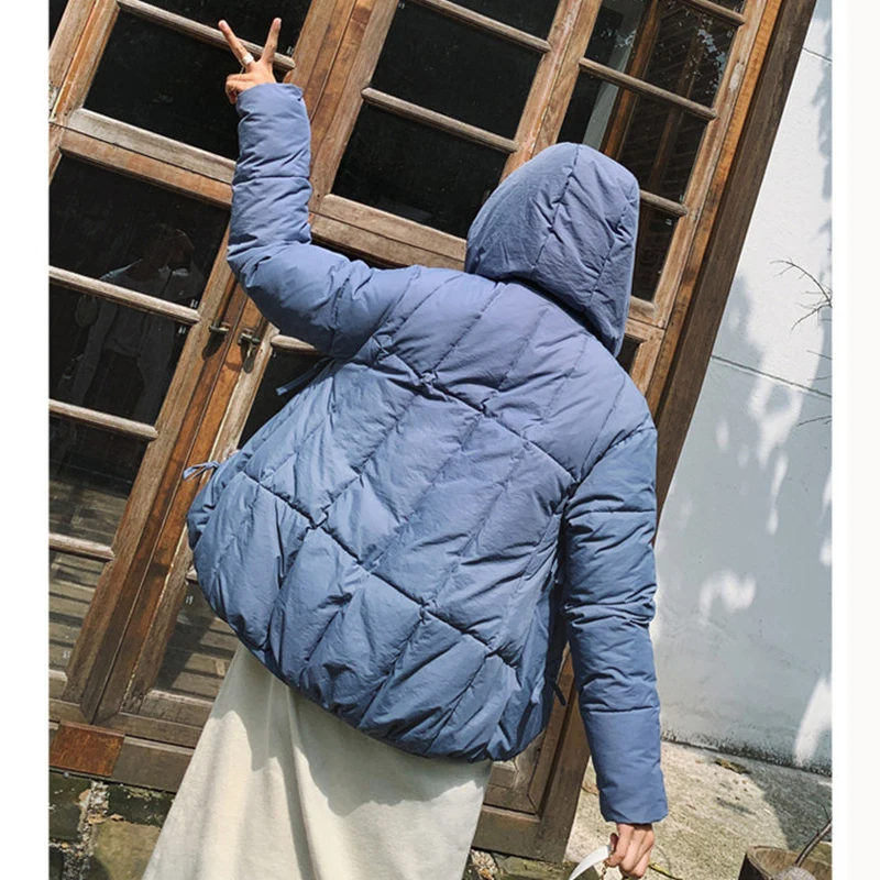 2019 зимняя теплая Студенческая пуховая хлопковая куртка женская короткая