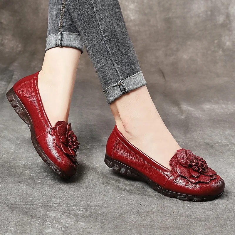 Женские туфли-оксфорды Сезон весна Новинка 2021 года Красные и черные женские