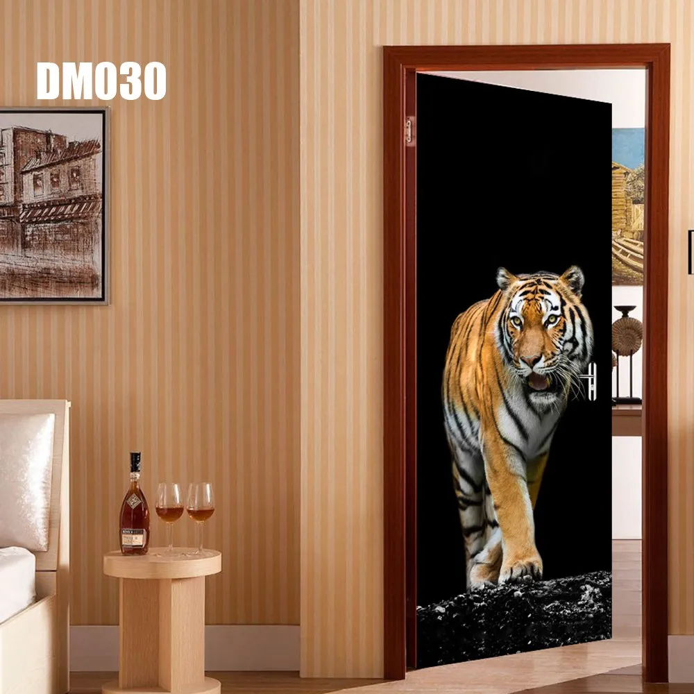 DM030 Деревянные двери ремонт двери стикер цветной калейдоскоп самоклеющиеся декоративные водонепроницаемые 3D наклейки на дверь гостиной - Цвет: DM030