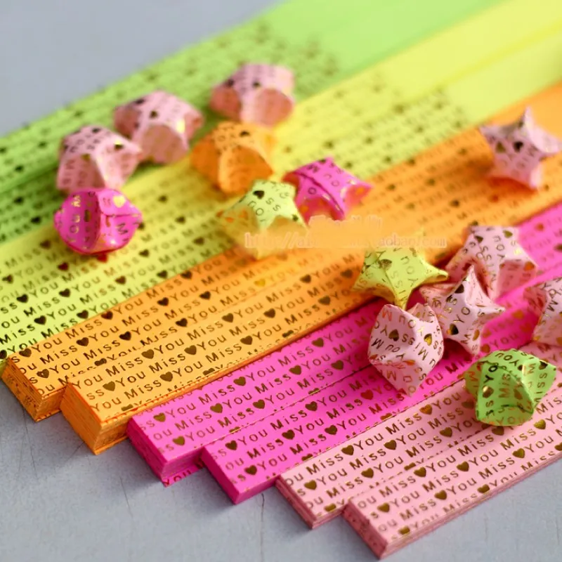 Бумажные полоски для оригами сделай сам с принтом Счастливая звезда | Дом и сад