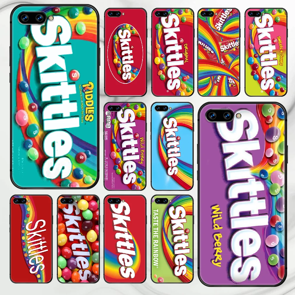 

Skittles Sweet Sour Fruit Candies Phone Case Cover Hull For HUAWEI honor 7a 8 8s 8a 8x 9 9x 10 20 i Lite Pro black Waterproof