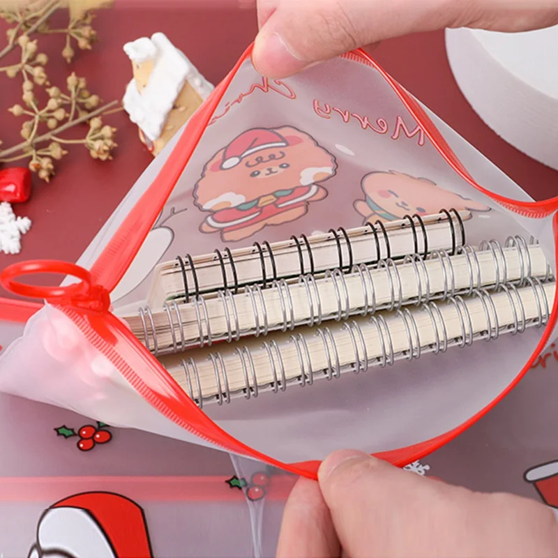 

Cartoon Christmas PVC File Bag Pencil Case File Folder Documents Filling Bag Office School Suppllies Stationery Bag
