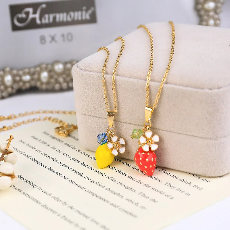 Sansummer новинка 2019 хит модное клубничное Сакура цветы эмаль подвеска