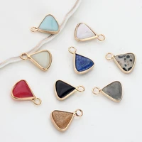 natural stone charms mini triangle birthstone pendant charms 1115mm 2pcslot for diy jewelry making accessories