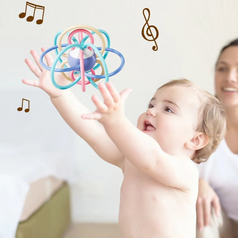 

Baby Rattle Ball Toys 0-12 Months Safe Newborn Teething Toys Soft Plastic Hand Bell Early Educational Rattle Teether Toys Gifts