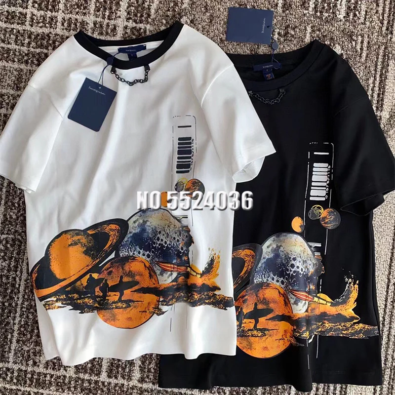 

Brand Short Sleeve Cotton T Shirt Women New Oversized Print Tees Casual Loose Tshirt O Neck Female Tops