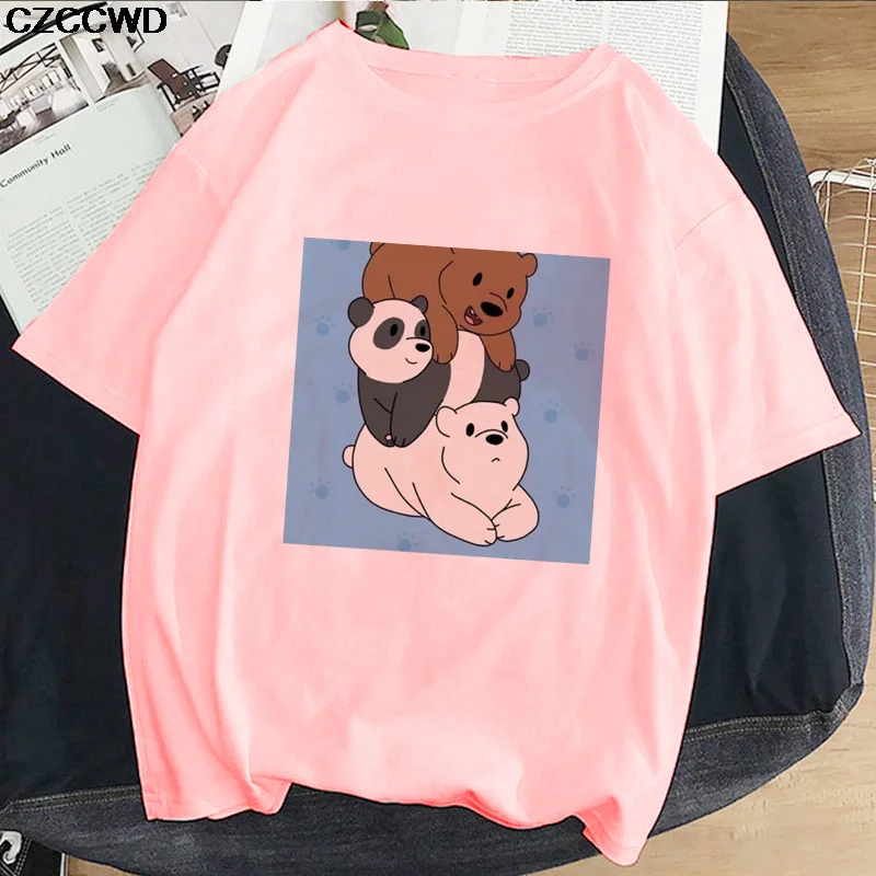 Футболка женская с коротким рукавом модная повседневная мультяшным принтом