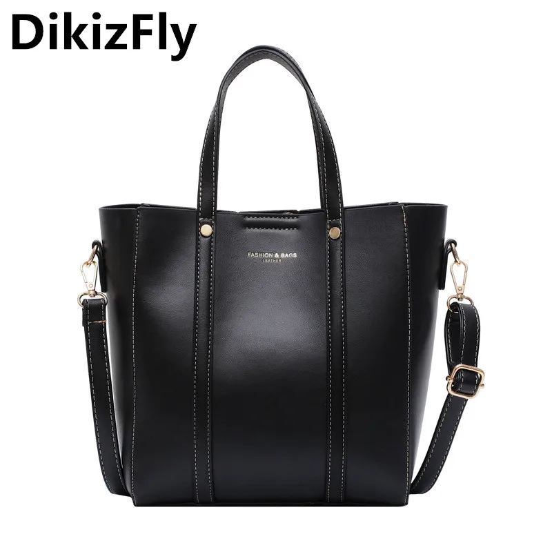 Однотонная Сумка тоут DikizFly модные сумки через плечо для женщин сумка на 2020